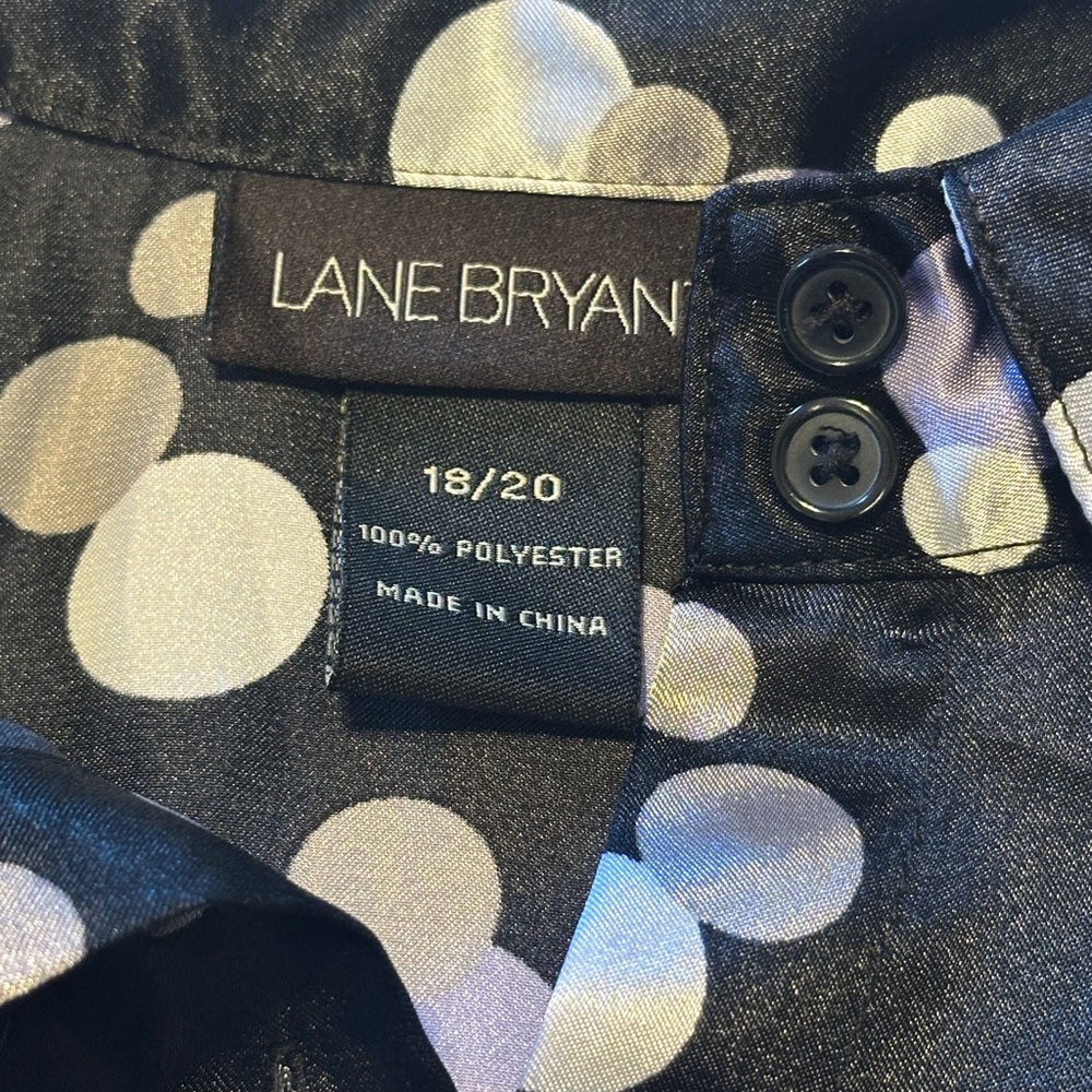 Lane Bryant Black and White Polka Dot Top - Picture 3 of 3